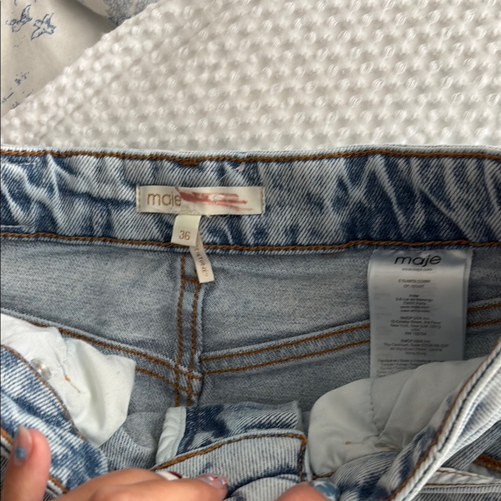 Maje Blue Relaxed Fit Cropped Jeans - Picture 2 of 3